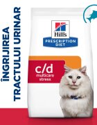 HILL'S Prescription Diet c/d Multicare Stress Pește oceanic dietă veterinară pisici hrană uscată sistem urinar sistem nervos & calmante 3kg