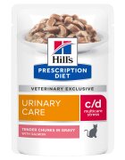 HILL'S Prescription Diet c/d Multicare Stress Somon dietă veterinară plic hrană umedă pisici sistem urinar (în sos) bax 85g x 12buc