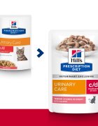HILL'S Prescription Diet c/d Multicare Stress Somon dietă veterinară plic hrană umedă pisici sistem urinar (în sos) bax 85g x 12buc
