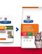 HILL'S Prescription Diet c/d Stress + Metabolic Pui dietă veterinară pisici hrană uscată sistem urinar sistem nervos metabolism 1.5kg