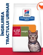 HILL'S Prescription Diet c/d Stress + Metabolic Pui dietă veterinară pisici hrană uscată sistem urinar sistem nervos metabolism 8kg
