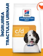 HILL'S Prescription Diet c/d Urinary Care Pui dietă veterinară câini hrană uscată sistem urinar 4kg