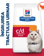 HILL'S Prescription Diet c/d Urinary Multicare Stress Pui dietă veterinară pisici hrană uscată afecțiuni urinare c/d Multicare Stress Pui dietă veterinară pisici hrană uscată sistem urinar sistem nervos 1.5kg