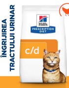 HILL'S Prescription Diet c/d Urinary Pui dietă veterinară pisici hrană uscată afecțiuni urinare c/d Urinary Pui dietă veterinară pisici hrană uscată sistem urinar 400g