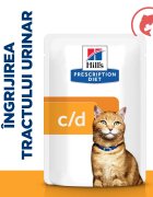 HILL'S Prescription Diet c/d Urinary Somon dietă veterinară pisici plic hrană umedă sistem urinar 85g x 12buc