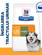 HILL'S Prescription Diet c/d Urinary + Weight Care + Metabolic Pui dietă veterinară câini hrană uscată afecțiuni urinare și metabolice c/d Urinary + Metabolic Pui dietă veterinară câini hrană uscată sistem urinar metabol