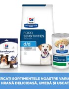 HILL'S Prescription Diet d/d Food Sensitivities Rață cu Orez dietă veterinară câini hrană uscată sensibilități digestive d/d Food Sensitivities Rață cu Orez dietă veterinară câini hrană uscată piele & blana sistem digest