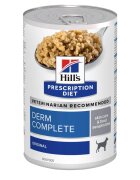 HILL'S Prescription Diet Derm Complete XS-XL Ou dietă veterinară conservă hrană umedă câini piele & blană (pate) 370g