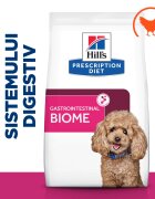 HILL'S Prescription Diet Gastrointestinal Biome Mini Pui dietă veterinară câini hrană uscată afecțiuni digestive Gastrointestinal Biome Mini Pui dietă veterinară câini hrană uscată sistem digestiv 3kg