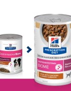 HILL'S Prescription Diet Gastrointestinal Biome Pui cu Legume dietă veterinară câini conservă hrană umedă sistem digestiv 354g