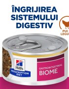 HILL'S Prescription Diet Gastrointestinal Biome Pui cu Legume dietă veterinară pisici conservă hrană umedă sistem digestiv 82g