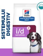 HILL'S Prescription Diet i/d Sensitive Digestive Care Ou și Orez dietă veterinară câini hrană uscată sensibilități digestive i/d Sensitive Digestive Care Ou și Orez dietă veterinară câini hrană uscată sistem digestiv 4kg