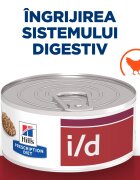 HILL'S Prescription Diet i/d Sensitive Digestive Care Pui dietă veterinară pisici conservă hrană umedă sistem digestiv 156g