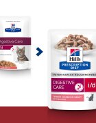 HILL'S Prescription Diet i/d Sensitive Digestive Care Somon dietă veterinară pisici plic hrană umedă sistem digestiv 85g x 12buc