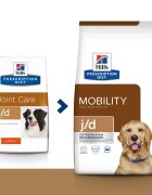 HILL'S Prescription Diet j/d Mobility Pui dietă veterinară câini hrană uscată afecțiuni articulare j/d Mobility Pui dietă veterinară câini hrană uscată sistem articular 12kg