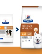 HILL'S Prescription Diet k/d+j/d Kidney Care + Mobility dietă veterinară câini hrană uscată afecțiuni renale și articulare k/d+j/d Kidney Care + Mobility dietă veterinară câini hrană uscată sistem renal sistem articular 1