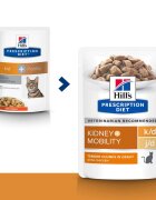 HILL'S Prescription Diet k/d+j/d Kidney Care + Mobility Pui dietă veterinară pisici plic hrană umedă sistem renal sistem articular 85g x 12buc