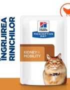 HILL'S Prescription Diet k/d+j/d Kidney Care + Mobility Pui dietă veterinară pisici plic hrană umedă sistem renal sistem articular 85g x 12buc