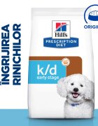 HILL'S Prescription Diet k/d Kidney Care Early Stage dietă veterinară câini hrană uscată afecțiuni renale k/d Kidney Care Early Stage dietă veterinară câini hrană uscată sistem renal 1.5kg