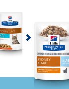 HILL'S Prescription Diet k/d Kidney Care Early Stage Pui dietă veterinară pisici plic hrană umedă sistem renal 85g x 12buc
