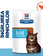 HILL'S Prescription Diet k/d Kidney Care Early Stage Pui dietă veterinară pisici plic hrană umedă sistem renal 85g x 12buc