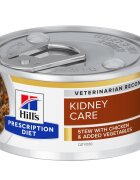 HILL'S Prescription Diet k/d Kidney Care Pui cu Legume dietă veterinară pisici conservă hrană umedă afecțiuni renale 82g