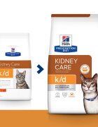 HILL'S Prescription Diet k/d Kidney Care Pui dietă veterinară pisici hrană uscată afecțiuni renale k/d Kidney Care Pui dietă veterinară pisici hrană uscată sistem renal 8kg