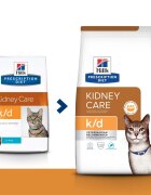 HILL'S Prescription Diet k/d Kidney Care Ton dietă veterinară pisici hrană uscată afecțiuni renale k/d Kidney Care Ton dietă veterinară pisici hrană uscată sistem renal 3kg