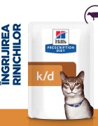 HILL'S Prescription Diet k/d Kidney Care Vită dietă veterinară pisici plic hrană umedă sistem renal 85g x 12buc