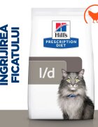 HILL'S Prescription Diet l/d Liver Care Pui dietă veterinară pisici hrană uscată sistem hepatic 1.5kg