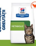 HILL'S Prescription Diet Metabolic Pui dietă veterinară pisici hrană uscată afecțiuni metabolice (obezitate) Metabolic Pui dietă veterinară pisici hrană uscată metabolism (obezitate si diabet) 1.5kg