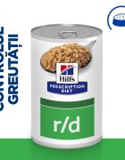 HILL'S Prescription Diet r/d Weight Loss Pui dietă veterinară câini conservă hrană umedă scădere în greutate 350g