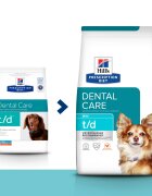 HILL'S Prescription Diet t/d Dental Care Mini Pui dietă veterinară câini hrană uscată sensibilități dentare 3kg