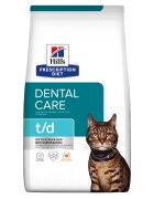 HILL'S Prescription Diet t/d Dental Care Pui dietă veterinară pisici hrană uscată afecțiuni dentare 1.5kg