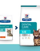 HILL'S Prescription Diet t/d Dental Care Pui dietă veterinară pisici hrană uscată afecțiuni dentare t/d Dental Care Pui dietă veterinară pisici hrană uscată sensibilități dentare 3kg