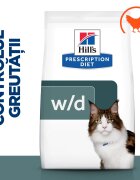 HILL'S Prescription Diet w/d Multi-Benefit Pui dietă veterinară pisici hrană uscată afecțiuni metabolice (diabet) w/d Multi-Benefit Pui dietă veterinară pisici hrană uscată metabolism (obezitate si diabet) 1.5kg