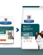 HILL'S Prescription Diet w/d Multi-Benefit Pui dietă veterinară pisici hrană uscată afecțiuni metabolice (diabet) w/d Multi-Benefit Pui dietă veterinară pisici hrană uscată metabolism (obezitate si diabet) 1.5kg