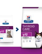 HILL'S Prescription Diet y/d Thyroid Care dietă veterinară pisici hrană uscată afecțiuni tiroidiene y/d Thyroid Care dietă veterinară pisici hrană uscată metabolism ( obezitate si diabet) 3kg
