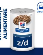 HILL'S Prescription Diet z/d Food Sensitivities dietă veterinară câini conservă hrană umedă piele & blana sistem digestiv (în sos) 370g z/d Food Sensitivities dietă veterinară câini conservă hrană umedă piele & blana si