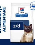 HILL'S Prescription Diet z/d Food Sensitivities dietă veterinară pisici hrană uscată afecțiuni dermatologice și digestive z/d Food Sensitivities dietă veterinară pisici hrană uscată piele & blana sistem digestiv 3kg