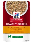 HILL'S Science Plan Healthy Cuisine Kitten Pui și Tocană de Legume plic hrană umedă pisici junior 80g Healthy Cuisine Kitten Pui și Tocană de Legume plic hrană umedă pisici junior bax 80g x 12buc