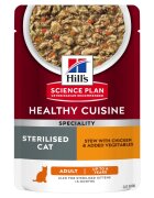 HILL'S Science Plan Healthy Cuisine Sterilised Pui și Tocană de Legume plic hrană umedă pisici sterilizate 80g