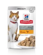 HILL'S Science Plan Hill's SP Feline Adult Sterilised Plic Pui 85 g Hill's SP Feline Adult Sterilised Plic Pui bax 85g x 12buc