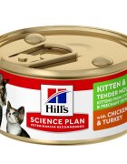 HILL'S Science Plan Kitten & Mother Pui și Curcan hrană umedă pisici junior (mousse) bax 85g x 6buc