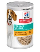 HILL'S Science Plan Perfect Weight XS-XL Pui și Legume conservă hrană umedă câini obezitate (pate) 363g