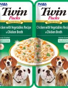 Inaba Churu Dog Twin XS-XL Pui și Legume hrană umedă fără cereale câini (în supă) Churu Dog Twin XS-XL Pui și Legume plic hrană umedă fără cereale câini (în supă) 80g