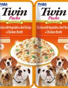 Inaba Churu Dog Twin XS-XL Pui și Vită hrană umedă fără cereale câini (în supă) Churu Dog Twin XS-XL Pui și Vită plic hrană umedă fără cereale câini (în supă) 80g