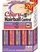 Inaba Churu Hairball Control Varieties Pui și Ton cutie recompense fără cereale pisici limitarea ghemurilor de blană (piure) 280g
