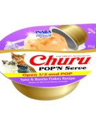 Inaba Churu Pop'n Serve Ton și Fulgi de Bonito bol hrană umedă fără cereale pisici (în aspic) 70g