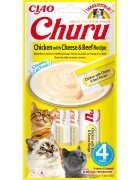 Inaba Churu Pui Brânză și Vită plic tub recompense fără cereale pisici (piure) 56g